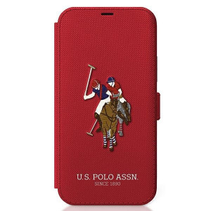 Оригинален калъф тип книга US POLO Polo Embroidery USFLBKP12LPUGFLRE - iPhone 12 Pro Max червен - Img 2