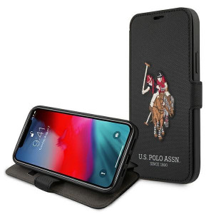 Оригинален калъф тип книга US POLO Polo Embroidery USFLBKP12MPUGFLBK - iPhone 12 / 12 Pro черен - Img 6