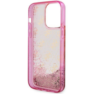 Оригинален полупрозрачен гръб GUESS 4G Liquid Glitter GUHCP14LLC4PSGP - iPhone 14 Pro розов - Img 7