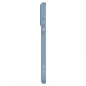 Оригинален прозрачен гръб с цветна рамка SPIGEN Crystal Hybrid - iPhone 15 Pro Max sierra blue - Img 11