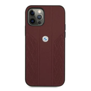 Оригинален твърд гръб от еко кожа BMW Leather Curve Perforate BMHCP12LRSPPR - iPhone 12 Pro Max червен - Img 3