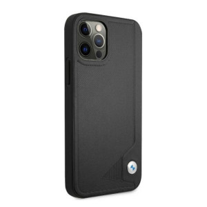 Оригинален твърд гръб от еко кожа BMW Leather Deboss BMHCP12LRCDPK - iPhone 12 Pro Max черен - Img 4