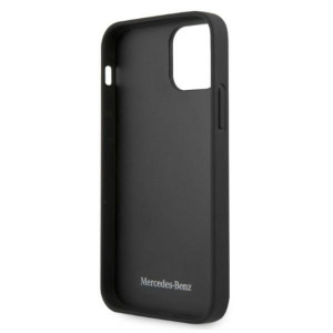 Оригинален твърд гръб с естествена кожа MERCEDES Leather Perforated Area MEHCP12LCDOBK - iPhone 12 Pro Max черен - Img 7