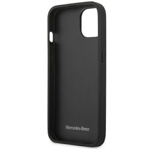 Оригинален твърд гръб с естествена кожа MERCEDES Leather Perforated MEHCP13MDELBK - iPhone 13 черен - Img 7