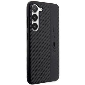 Оригинален твърд гръб AMG Carbon Stripe & Embossed AMHCS23SBLSCA - Samsung Galaxy S23 черен - Img 4