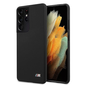 Оригинален твърд гръб BMW Silicone M BMHCS21LMSILBK - Samsung Galaxy S21 Ultra 5G черен - Img 1