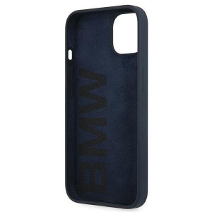 Оригинален твърд гръб BMW Silicone Signature BMHCP13SSILNA - iPhone 13 mini тъмносин - Img 6