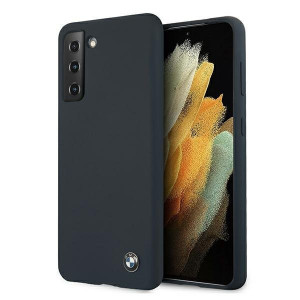 Оригинален твърд гръб BMW Silicone Signature BMHCS21MSILNA - Samsung Galaxy S21+ 5G тъмносин - Img 1
