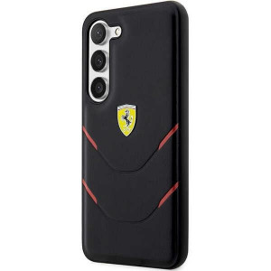 Оригинален твърд гръб FERRARI Hot Stamp Lines FEHCS23SPBAK - Samsung Galaxy S23 черен - Img 2