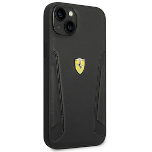 Оригинален твърд гръб FERRARI Leather Stamp Sides FEHCP14MRBUK - iPhone 14 Plus черен - Img 4