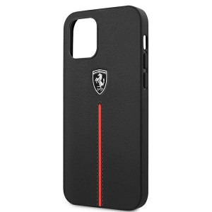 Оригинален твърд гръб FERRARI Off Track Leather Nylon Stripe FEOMSHCP12LBK - iPhone 12 Pro Max черен - Img 6