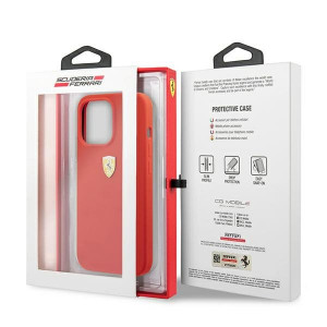 Оригинален твърд гръб FERRARI Silicone FESSIHCP13XRE - iPhone 13 Pro Max червен - Img 8