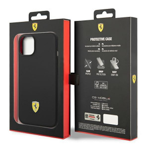 Оригинален твърд гръб FERRARI Silicone Metal Logo FEHCP14SSIBBK - iPhone 14 черен - Img 8