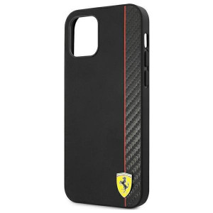 Оригинален твърд гръб FERRARI Track Carbon Stripe FESAXHCP12SBK - iPhone 12 mini черен - Img 6