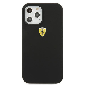 Оригинален твърд гръб FERRARI Track Silicone FESSIHCP12LBK - iPhone 12 Pro Max черен - Img 3