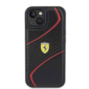 Оригинален твърд гръб FERRARI Twist Metal Logo FEHCP15SPTWK - iPhone 15 черен - Img 3