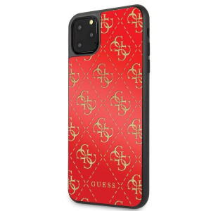 Оригинален твърд гръб GUESS 4G Double Layer Glitter - iPhone 11 Pro Max червен - Img 6