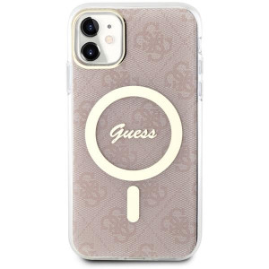 Оригинален твърд гръб GUESS 4G GUHMN61H4STP - iPhone 11 розов - Img 3