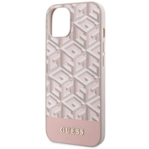 Оригинален твърд гръб GUESS GCube Stripes MagSafe GUHMP14SHGCFSEP - iPhone 14 розов - Img 6