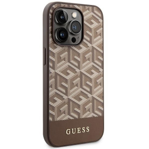 Оригинален твърд гръб GUESS GCube Stripes MagSafe GUHMP14XHGCFSEW - iPhone 14 Pro Max кафяв - Img 4