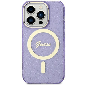 Оригинален твърд гръб GUESS Glitter Gold MagSafe GUHMN61HCMCGU - iPhone 11 лилав