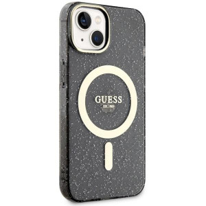 Оригинален твърд гръб GUESS Glitter Gold MagSafe GUHMP14MHCMCGK - iPhone 14 Plus черен - Img 4