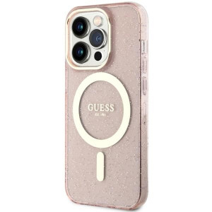 Оригинален твърд гръб GUESS Glitter Gold MagSafe GUHMP14XHCMCGP - iPhone 14 Pro Max розов - Img 2