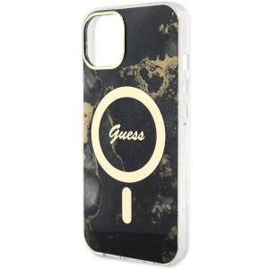 Оригинален твърд гръб GUESS Golden Marble MagSafe GUHMP14MHTMRSK - iPhone 14 Plus черен - Img 6