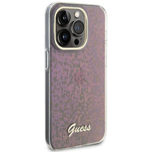 Оригинален твърд гръб GUESS IML Faceted Mirror Disco Iridescent GUHCP15XHDECMP - iPhone 15 Pro Max розов - Img 4