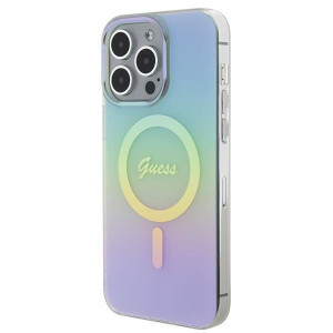 Оригинален твърд гръб GUESS IML Iridescent MagSafe - iPhone 15 Pro тюркоаз - Img 2