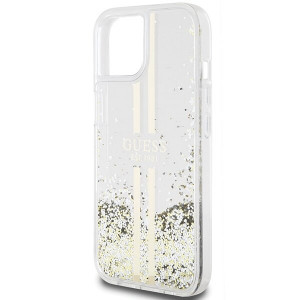 Оригинален твърд гръб GUESS Liquid Glitter Gold Stripes - iPhone 15 Plus / 14 Plus прозрачен - Img 6