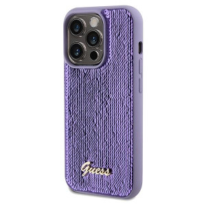 Оригинален твърд гръб GUESS Sequin Script Metal - iPhone 14 Pro Max лилав - Img 2
