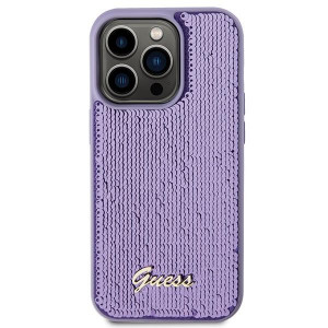 Оригинален твърд гръб GUESS Sequin Script Metal - iPhone 15 Pro Max лилав - Img 3