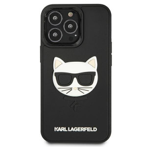 Оригинален твърд гръб KARL LAGERFELD 3D Rubber Choupette KLHCP13LCH3DBK - iPhone 13 Pro черен - Img 3
