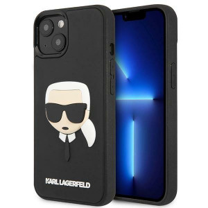 Оригинален твърд гръб KARL LAGERFELD 3D Rubber Karl's Head KLHCP14MKH3DBK - iPhone 14 Plus черен - Img 1