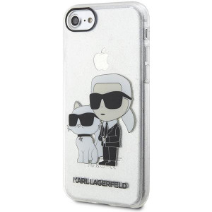 Оригинален твърд гръб KARL LAGERFELD Gliter Karl & Choupette KLHCI8HNKCTGT - iPhone 7 / 8 / SE (2nd gen) / SE (3rd gen) прозрачен - Img 2