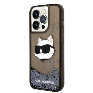Оригинален твърд гръб KARL LAGERFELD Glitter Choupette Head KLHCP14XLNCHCK - iPhone 14 Pro Max черен - Img 2