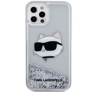 Оригинален твърд гръб KARL LAGERFELD Glitter Choupette Head KLHCP12MLNHCCS - iPhone 12 / 12 Pro сребрист - Img 3