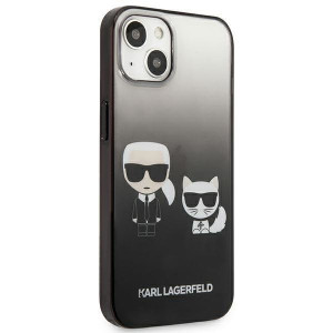 Оригинален твърд гръб KARL LAGERFELD Gradient Ikonik Karl & Choupette KLHCP13STGKCK - iPhone 13 mini черен - Img 4