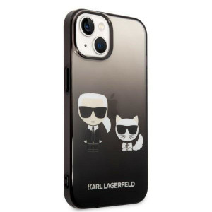 Оригинален твърд гръб KARL LAGERFELD Gradient Ikonik Karl & Choupette KLHCP14MTGKCK - iPhone 14 Plus черен - Img 4