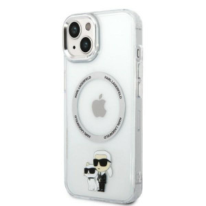 Оригинален твърд гръб KARL LAGERFELD Ikonik Karl & Choupette MagSafe KLHMP14MHNKCIT - iPhone 14 Plus прозрачен - Img 2