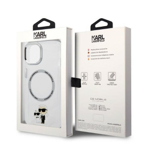 Оригинален твърд гръб KARL LAGERFELD Ikonik Karl & Choupette MagSafe KLHMP14MHNKCIT - iPhone 14 Plus прозрачен - Img 8