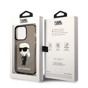 Оригинален твърд гръб KARL LAGERFELD Ikonik KARL LAGERFELDD KLHCP14LHNIKTCK - iPhone 14 Pro черен - Img 8