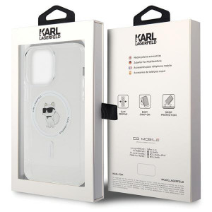 Оригинален твърд гръб KARL LAGERFELD IML Choupette MagSafe - iPhone 15 Pro Max прозрачен - Img 8