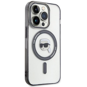 Оригинален твърд гръб KARL LAGERFELD IML Karl's Head MagSafe KLHMP15XHKHNOTK - iPhone 15 Pro Max прозрачен - Img 4