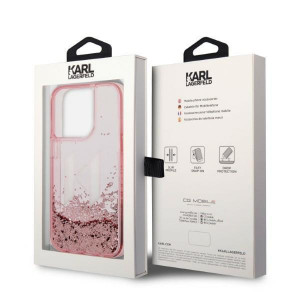 Оригинален твърд гръб KARL LAGERFELD Liquid Glitter Big KL KLHCP14LLBKLCP - iPhone 14 Pro розов - Img 8