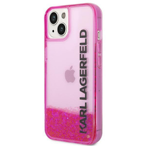 Оригинален твърд гръб KARL LAGERFELD Liquid Glitter Elong KLHCP14MLCKVF - iPhone 14 Plus розов - Img 2