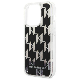 Оригинален твърд гръб KARL LAGERFELD Liquid Glitter Monogram KLHCP14LLMNMK - iPhone 14 Pro черен - Img 6