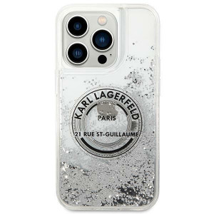 Оригинален твърд гръб KARL LAGERFELD Liquid Glitter RSG KLHCP14LLCRSGRS - iPhone 14 Pro сребрист - Img 3