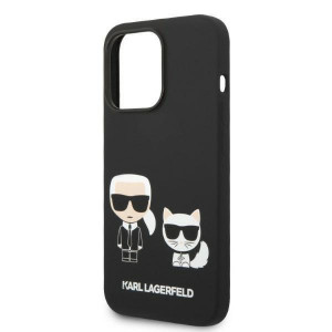 Оригинален твърд гръб KARL LAGERFELD Liquid Silicone Karl & Choupette KLHMP14XSSKCK MagSafe - iPhone 14 Pro Max черен - Img 6